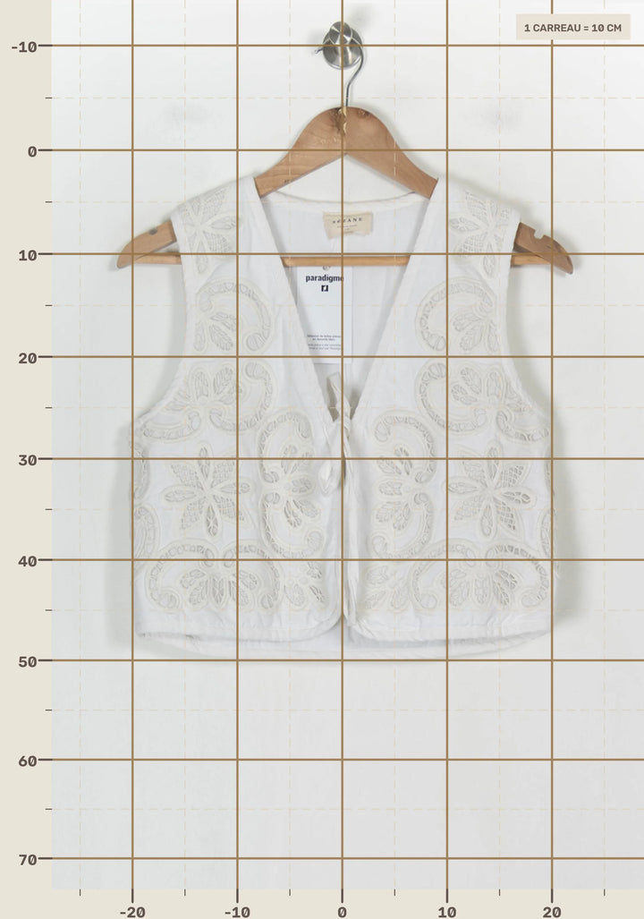 Gilet Blanc - Taille S/36 de la marque Sézane | PARAD123708 - Vendu par Paradigme - Image 4