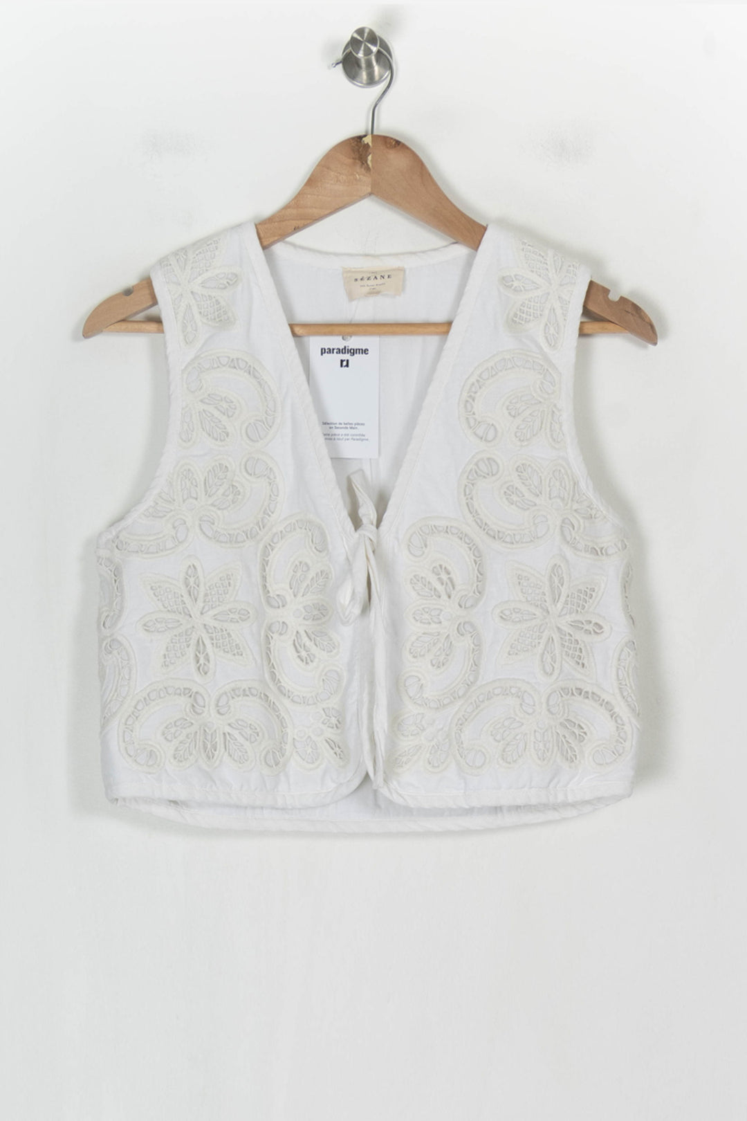 Gilet Blanc - Taille S/36 de la marque Sézane | PARAD123708 - Vendu par Paradigme - Image 2