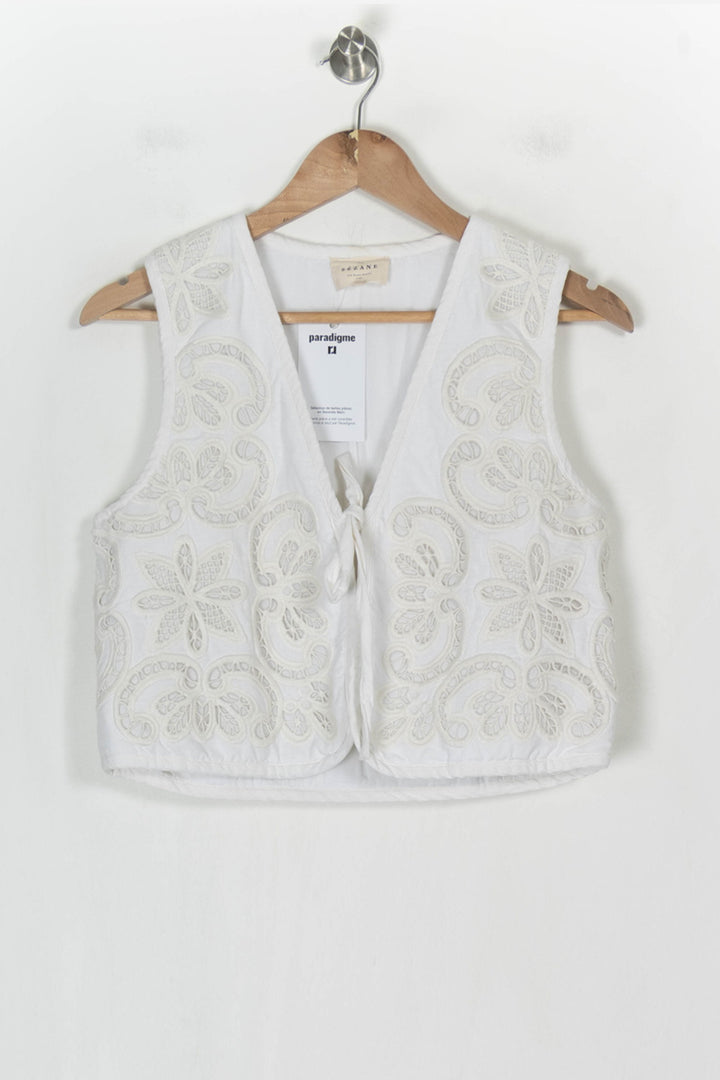 Gilet Blanc - Taille S/36 de la marque Sézane | PARAD123708 - Vendu par Paradigme - Image 2