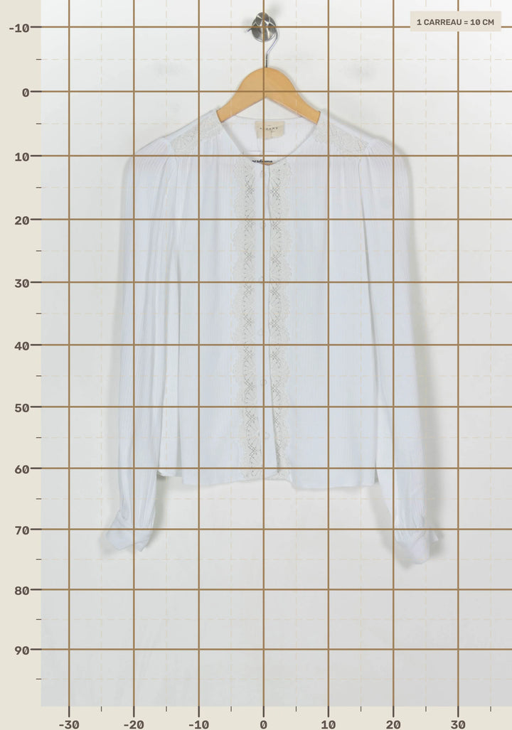 Blouse Blanche - Taille S/36 de la marque Sézane | PARAD123709 - Vendu par Paradigme - Image 4
