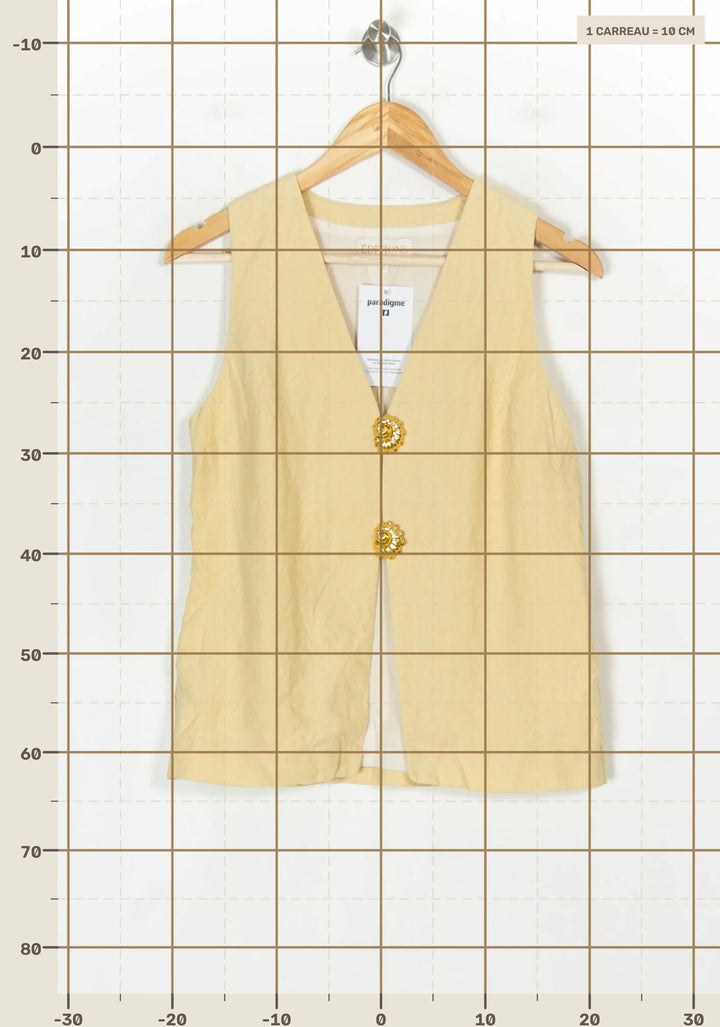 Gilet Sans Manches Jaune - Taille S/36 de la marque Sézane | PARAD123712 - Vendu par Paradigme - Image 4