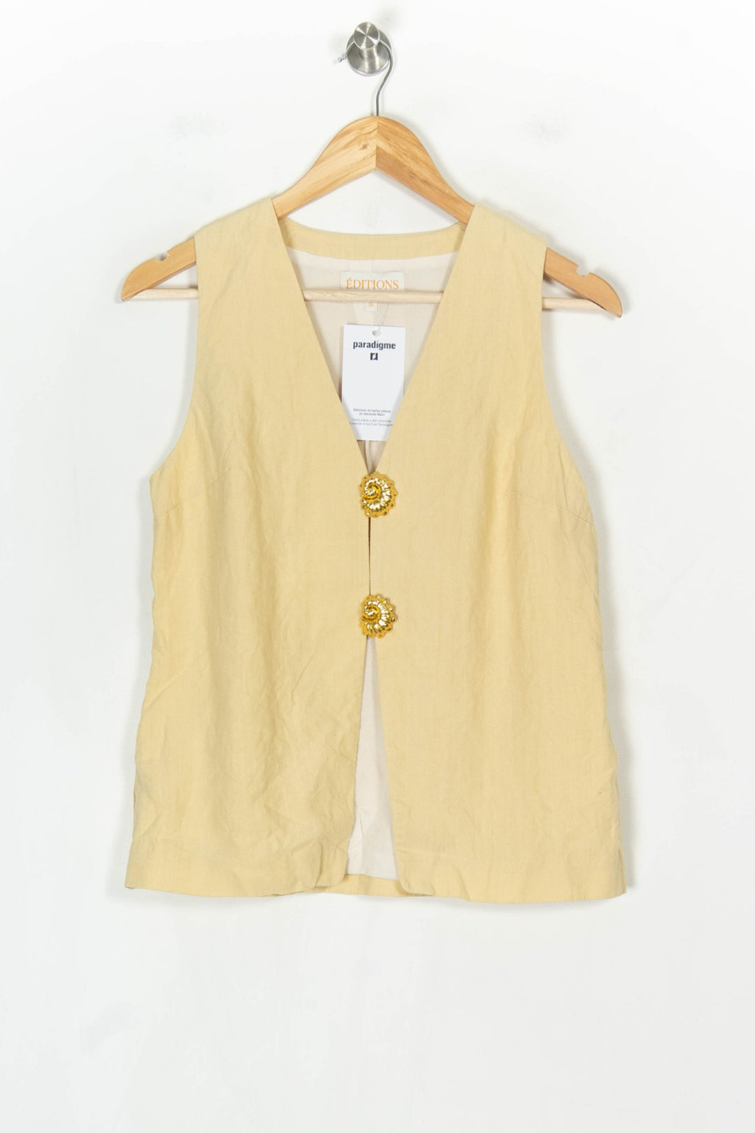 Gilet Sans Manches Jaune - Taille S/36 de la marque Sézane | PARAD123712 - Vendu par Paradigme - Image 2