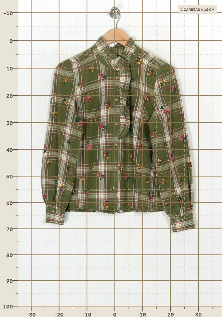 Chemise Verte et Beige - Taille S/36 de la marque Sézane | PARAD123717 - Vendu par Paradigme - Image 4