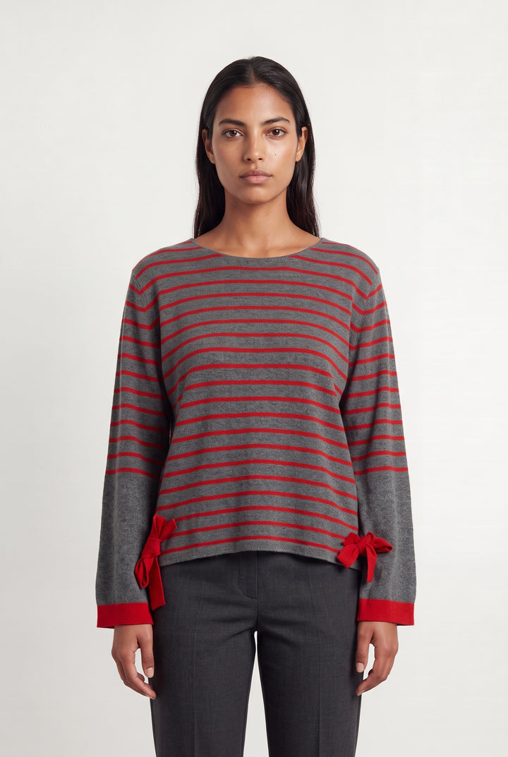 Pull Gris et Rouge - Taille L/40 de la marque Kookai | PARAD123722 - Vendu par Paradigme - Image 1