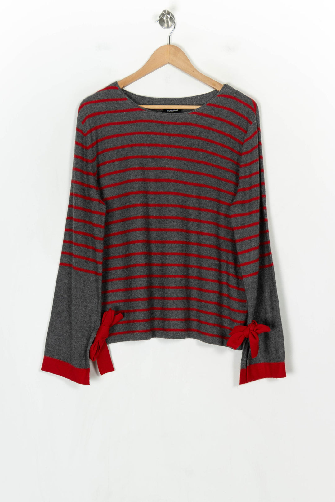 Pull Gris et Rouge - Taille L/40 de la marque Kookai | PARAD123722 - Vendu par Paradigme - Image 2