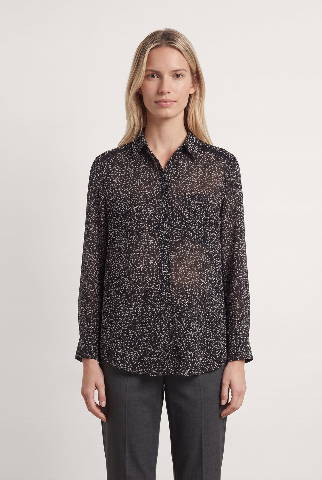 Chemise Noire et Blanche - Taille M/38 de la marque IKKS | PARAD123743 - Vendu par Paradigme - Image 1