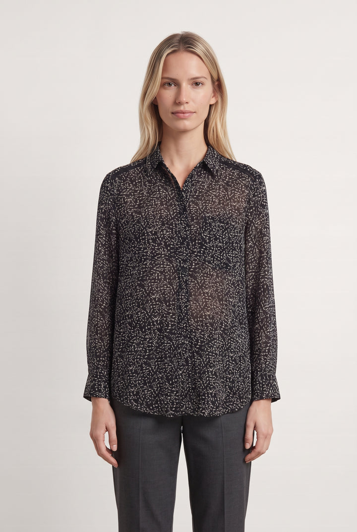 Chemise Noire et Blanche - Taille M/38 de la marque IKKS | PARAD123743 - Vendu par Paradigme - Image 1