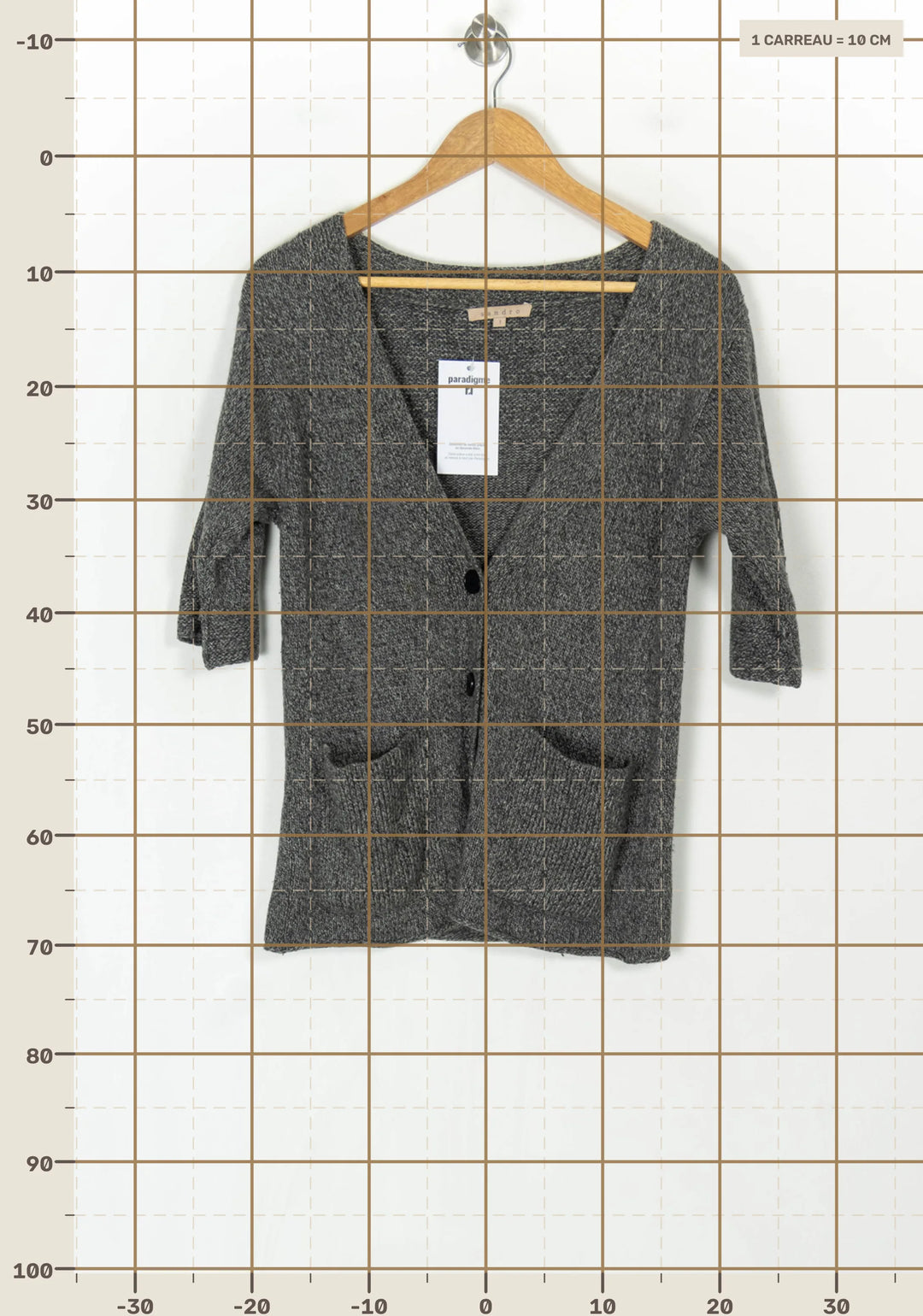 Cardigan Gris foncé - Taille S/36 de la marque Sandro | PARAD123750 - Vendu par Paradigme - Image 4