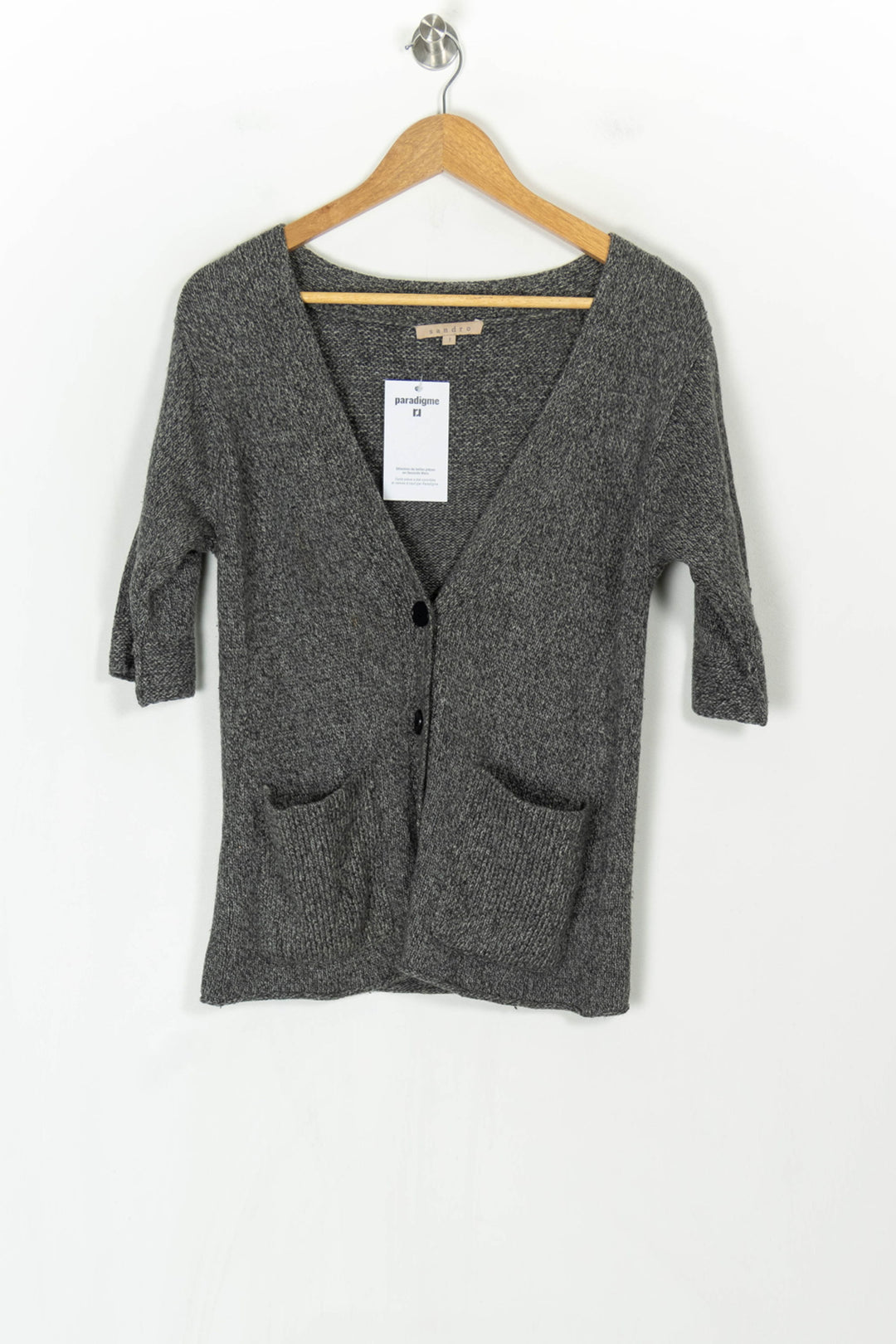 Cardigan Gris foncé - Taille S/36 de la marque Sandro | PARAD123750 - Vendu par Paradigme - Image 2