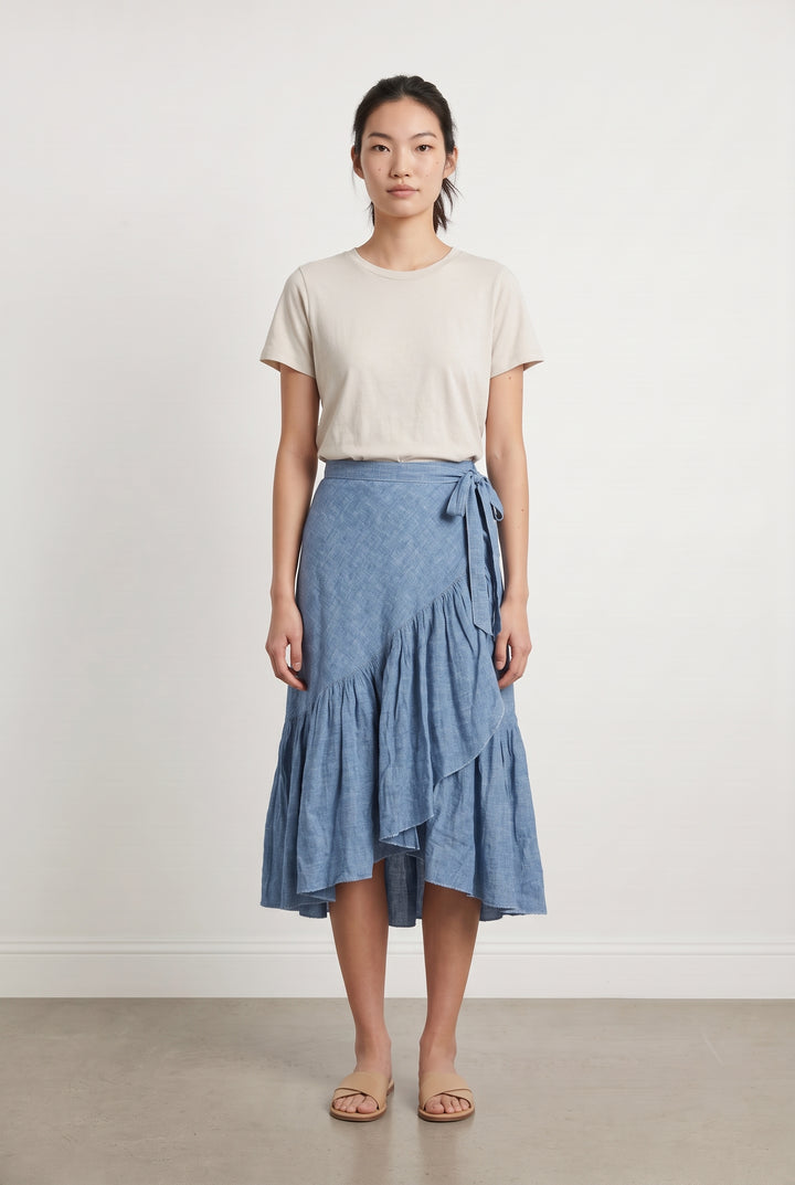 Jupe Midi Bleue - Taille S/36 de la marque Léon &amp; Harper | PARAD123751 - Vendu par Paradigme - Image 1