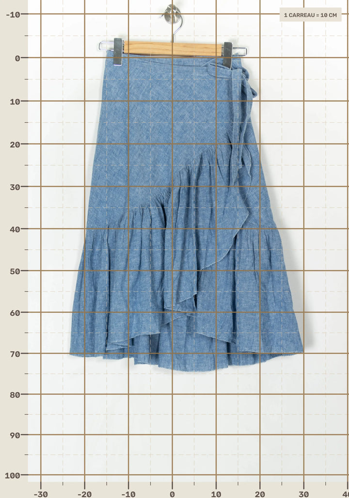Jupe Midi Bleue - Taille S/36 de la marque Léon &amp; Harper | PARAD123751 - Vendu par Paradigme - Image 4