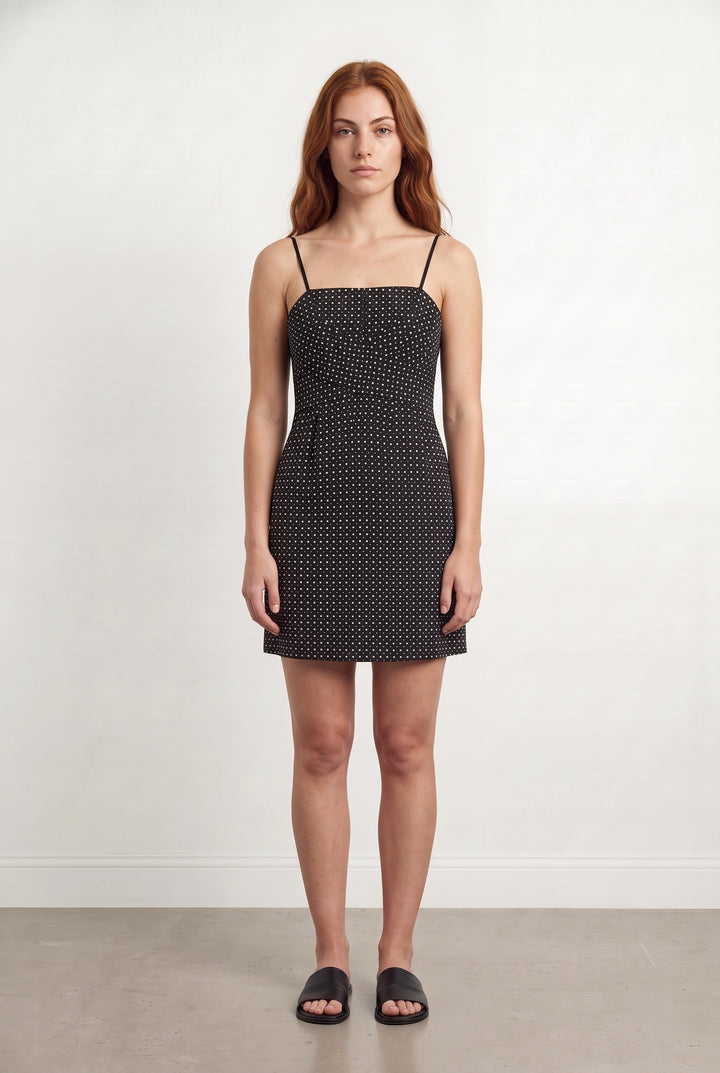 Robe Courte À Bretelles Noire Et Blanche - Taille M/38 de la marque Caroll | PARAD123755 - Vendu par Paradigme - Image 1