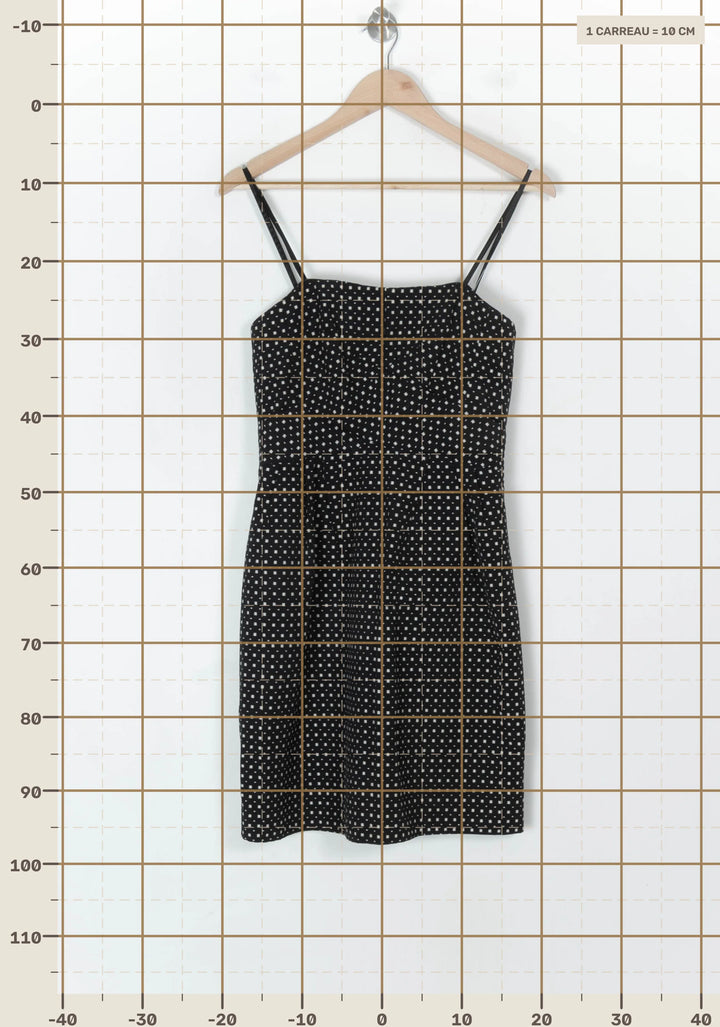 Robe Courte À Bretelles Noire Et Blanche - Taille M/38 de la marque Caroll | PARAD123755 - Vendu par Paradigme - Image 4