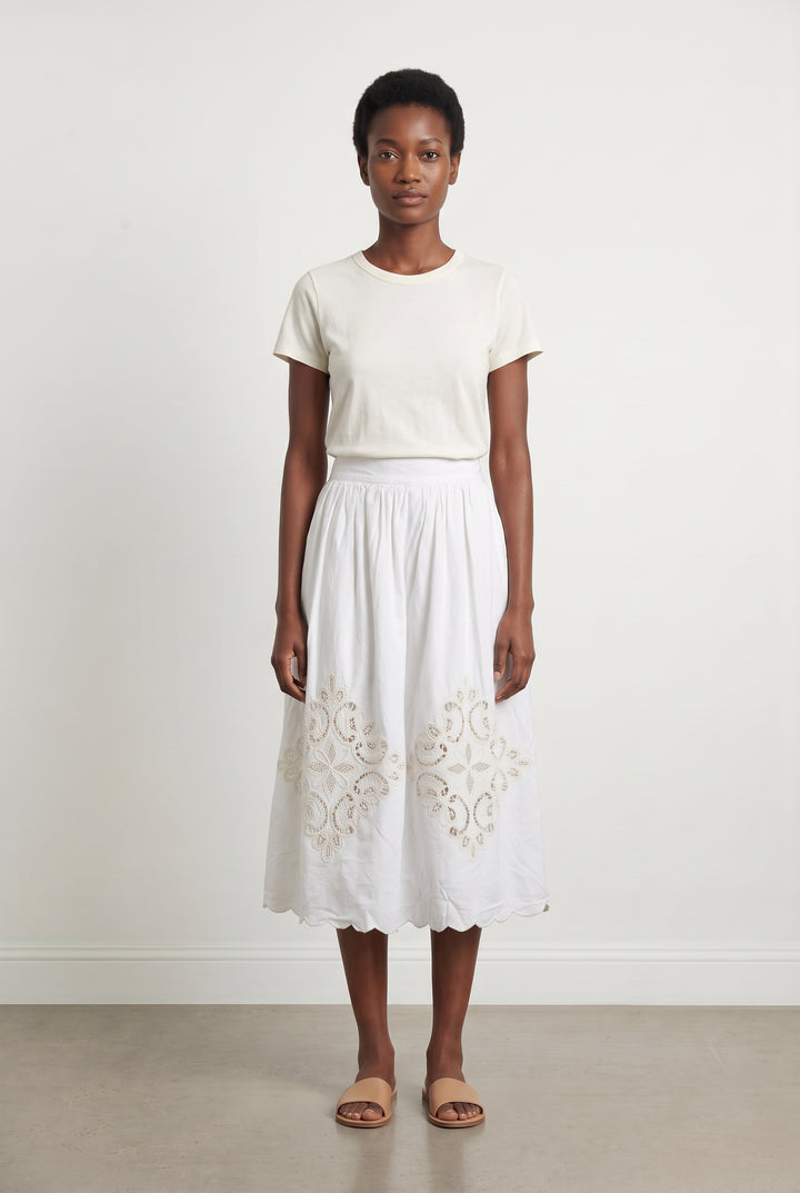 Jupe Midi Blanche - Taille S/36 de la marque Sézane | PARAD123756 - Vendu par Paradigme - Image 1