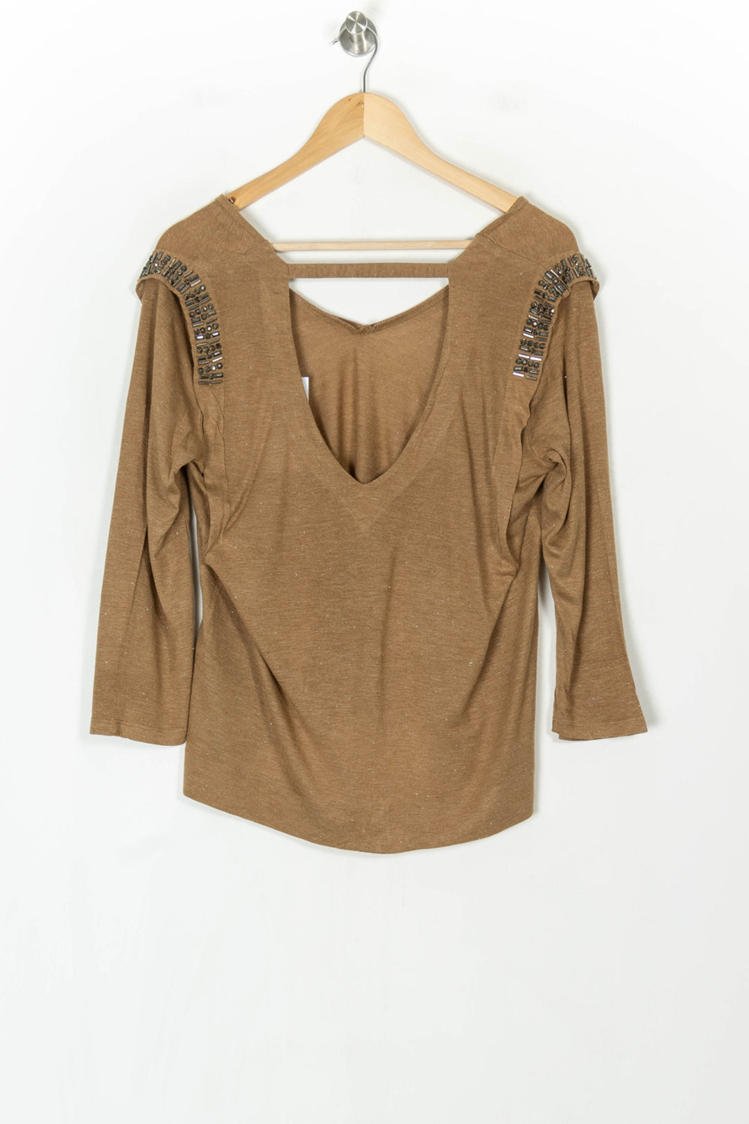 Tee-Shirt À Manches Longues Marron - Taille S/36 de la marque IKKS | PARAD123762 - Vendu par Paradigme - Image 5