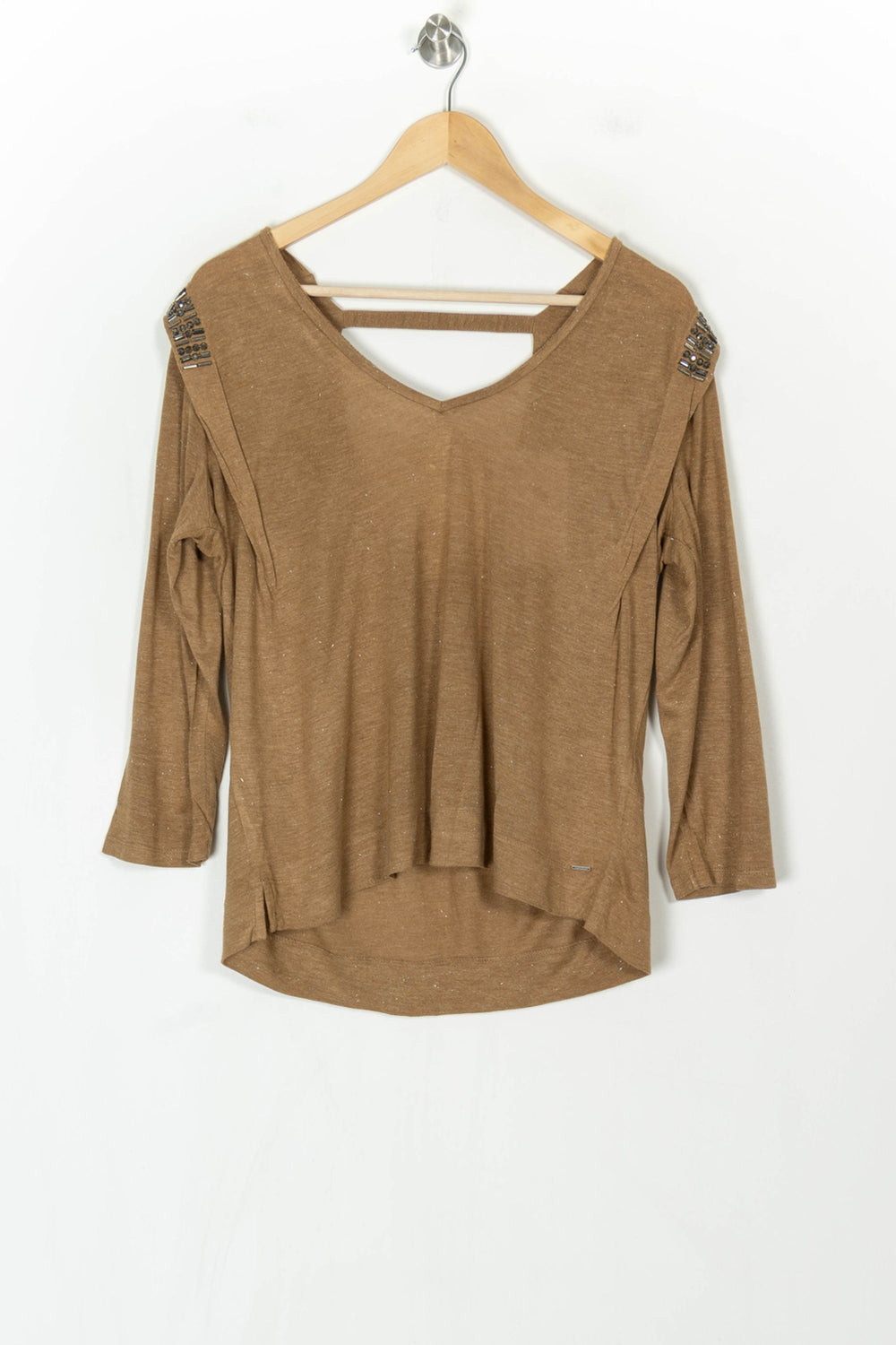 Tee-Shirt À Manches Longues Marron - Taille S/36 de la marque IKKS | PARAD123762 - Vendu par Paradigme - Image 2