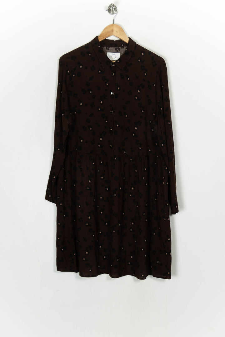 Robe Midi Marron - Taille L/40 de la marque Des petits hauts | PARAD123763 - Vendu par Paradigme - Image 2