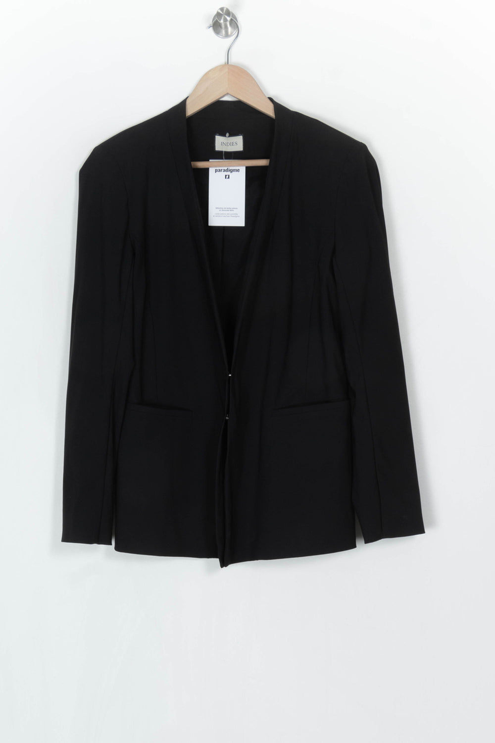 Veste De Tailleur Noire - Taille M/38 de la marque Indies | PARAD123767 - Vendu par Paradigme - Image 2