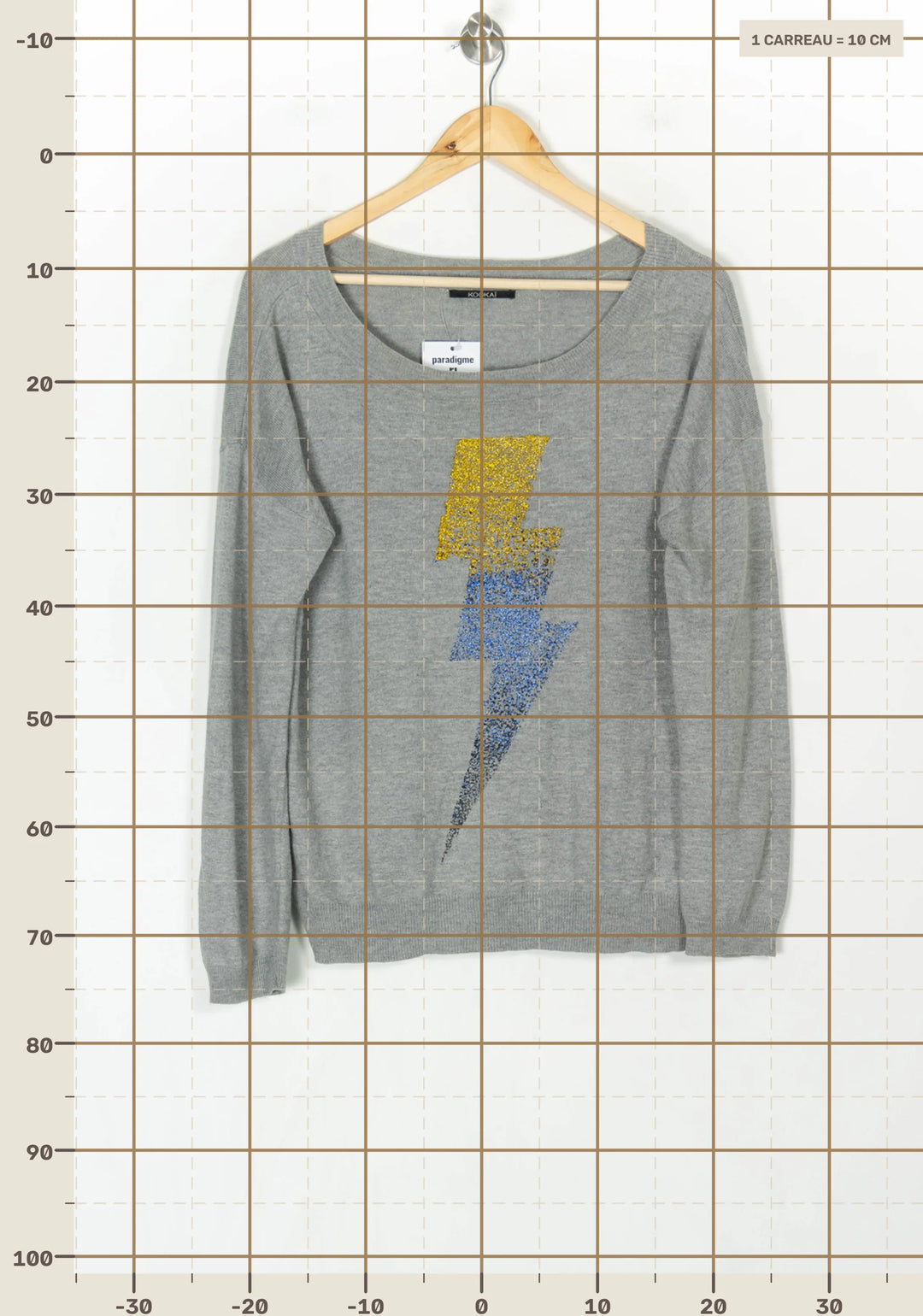 Pull Gris - Taille M/38 de la marque Kookai | PARAD123771 - Vendu par Paradigme - Image 4