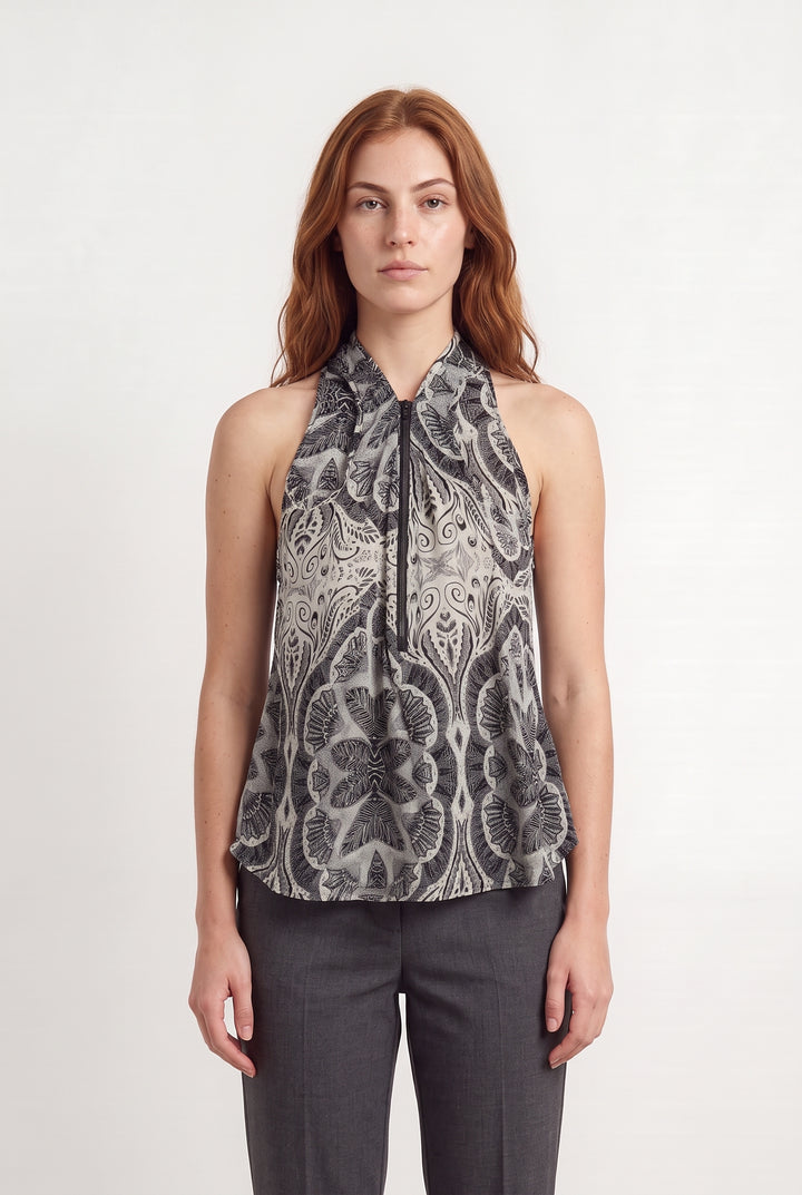 Tunique Sans Manches Noire et Blanche - Taille S/36 de la marque One Step | PARAD123772 - Vendu par Paradigme - Image 1