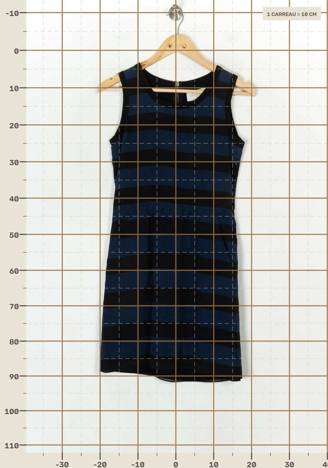 Robe Courte Rayée Noire et Bleue - Taille S/36 de la marque Sud express | PARAD123778 - Vendu par Paradigme - Image 4