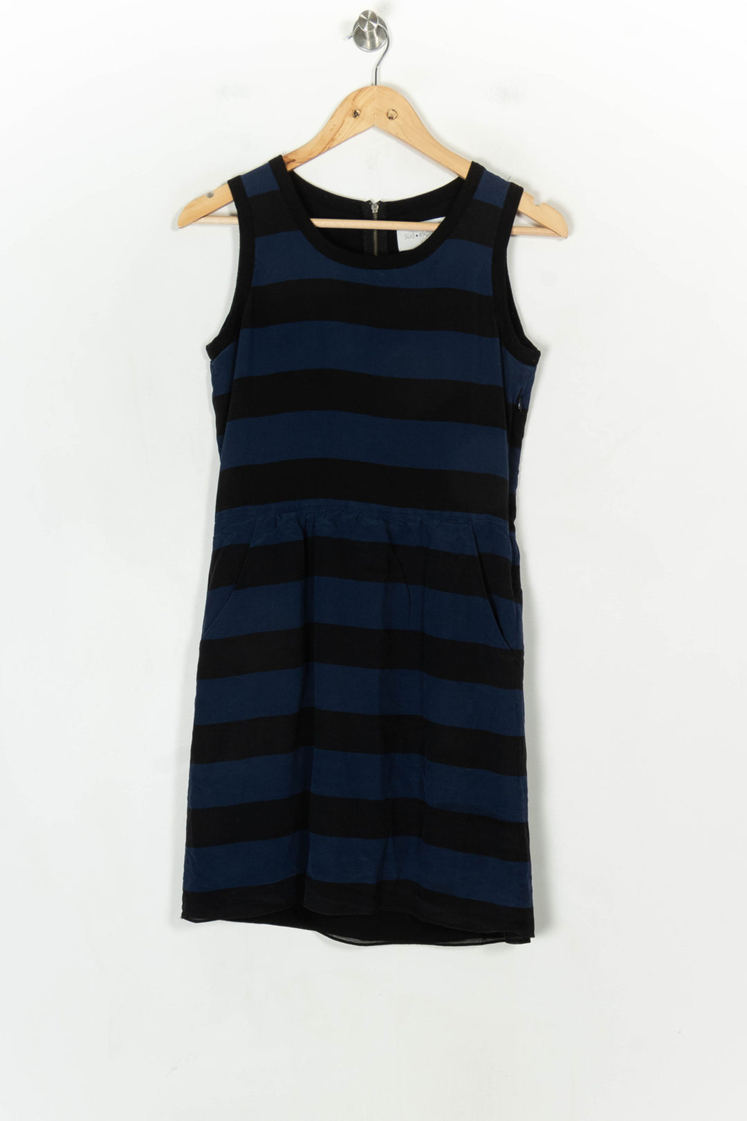Robe Courte Rayée Noire et Bleue - Taille S/36 de la marque Sud express | PARAD123778 - Vendu par Paradigme - Image 2