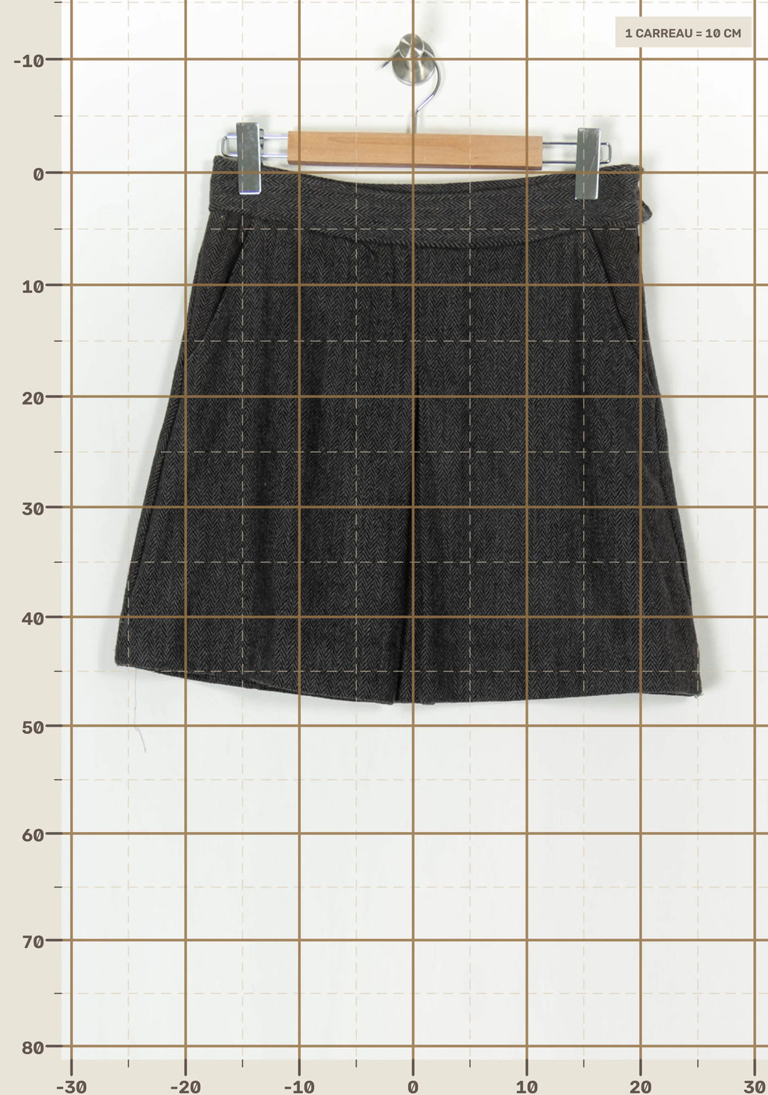Jupe Courte Grise - Taille L/40 de la marque Bizance | PARAD123780 - Vendu par Paradigme - Image 4
