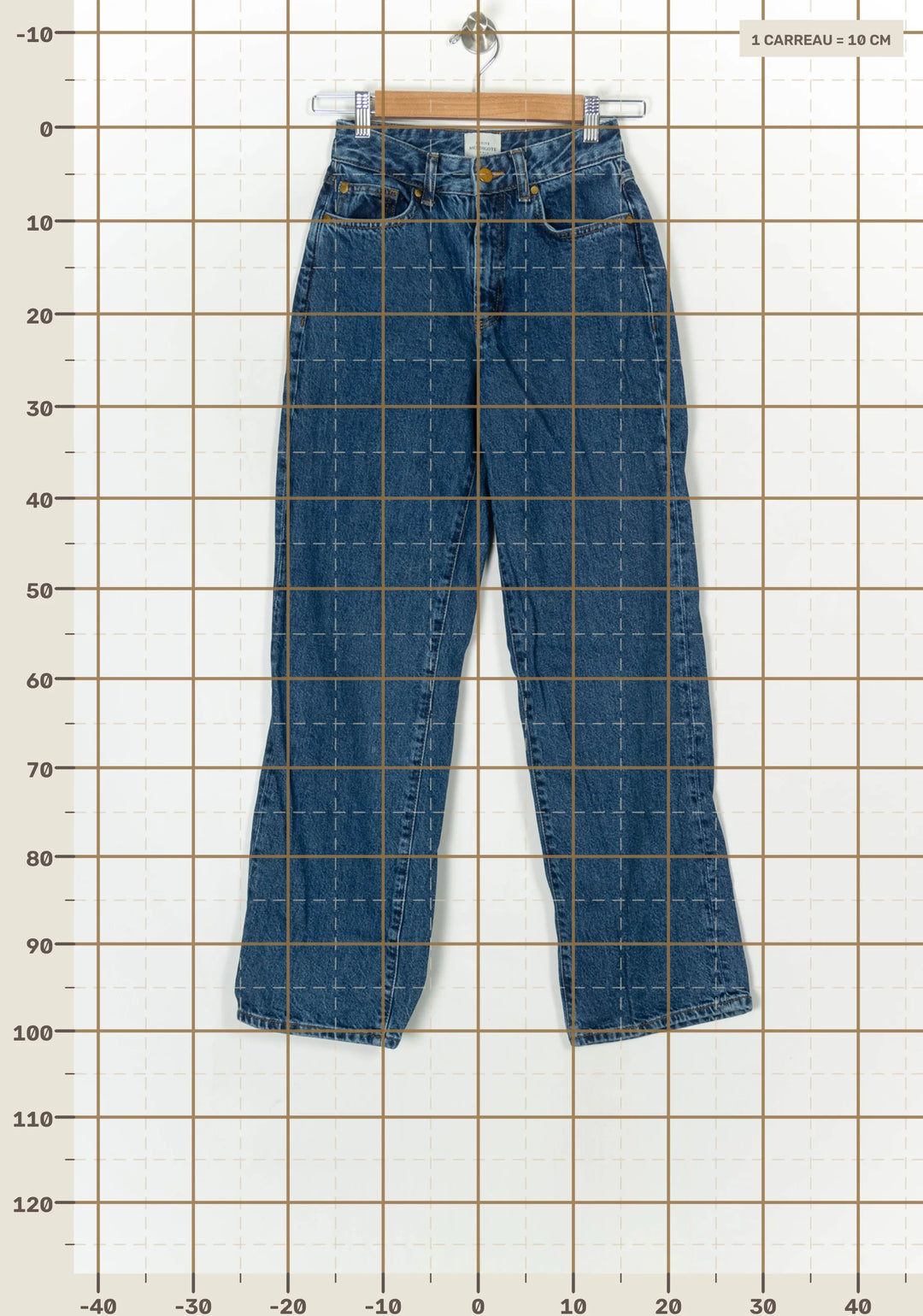Jean Bleu Indigène - Taille S/36 de la marque Petite Mendigote | PARAD123781 - Vendu par Paradigme - Image 4