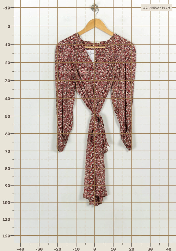 Robe Portefeuille Rouge et Blanc - Taille M/38 de la marque Caroll | PARAD123788 - Vendu par Paradigme - Image 4