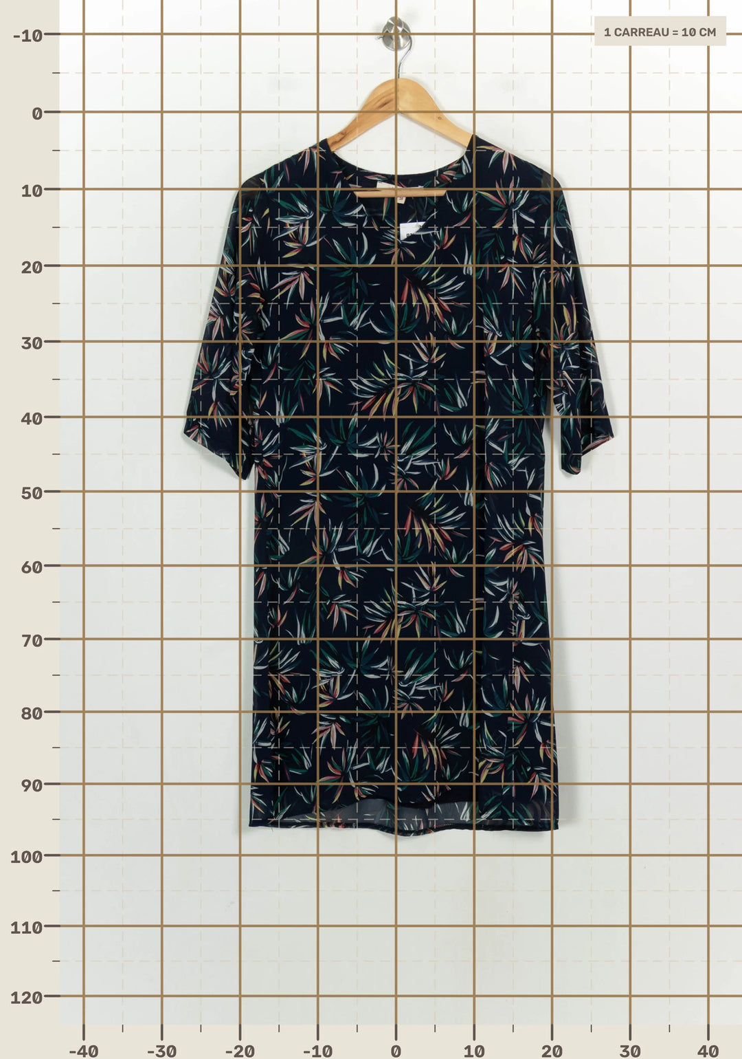 Robe Bleu à Motifs - Taille M/38 de la marque La Fée Maraboutée | PARAD123789 - Vendu par Paradigme - Image 4