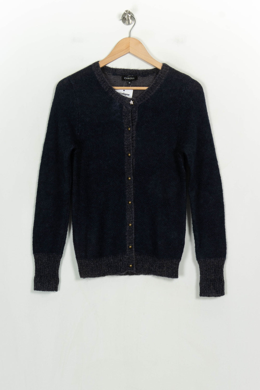 Cardigan Bleu et Gris - Taille S/36 de la marque Caroll | PARAD123790 - Vendu par Paradigme - Image 2