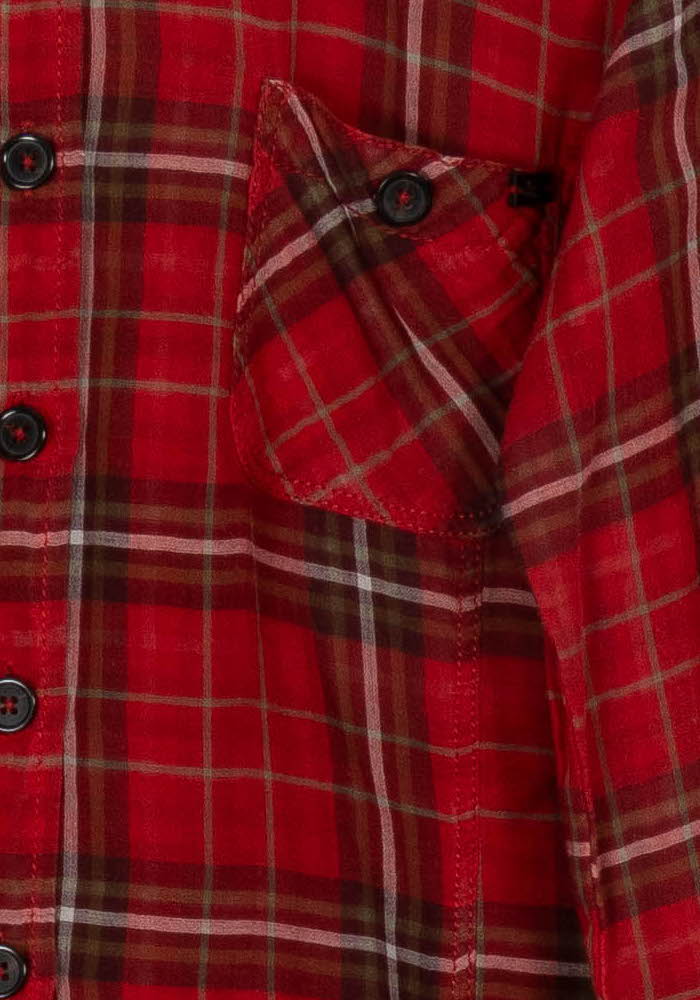 Chemise à Carreaux Rouge et Noir - Taille XL/42 de la marque IKKS | PARAD123798 - Vendu par Paradigme - Image 3
