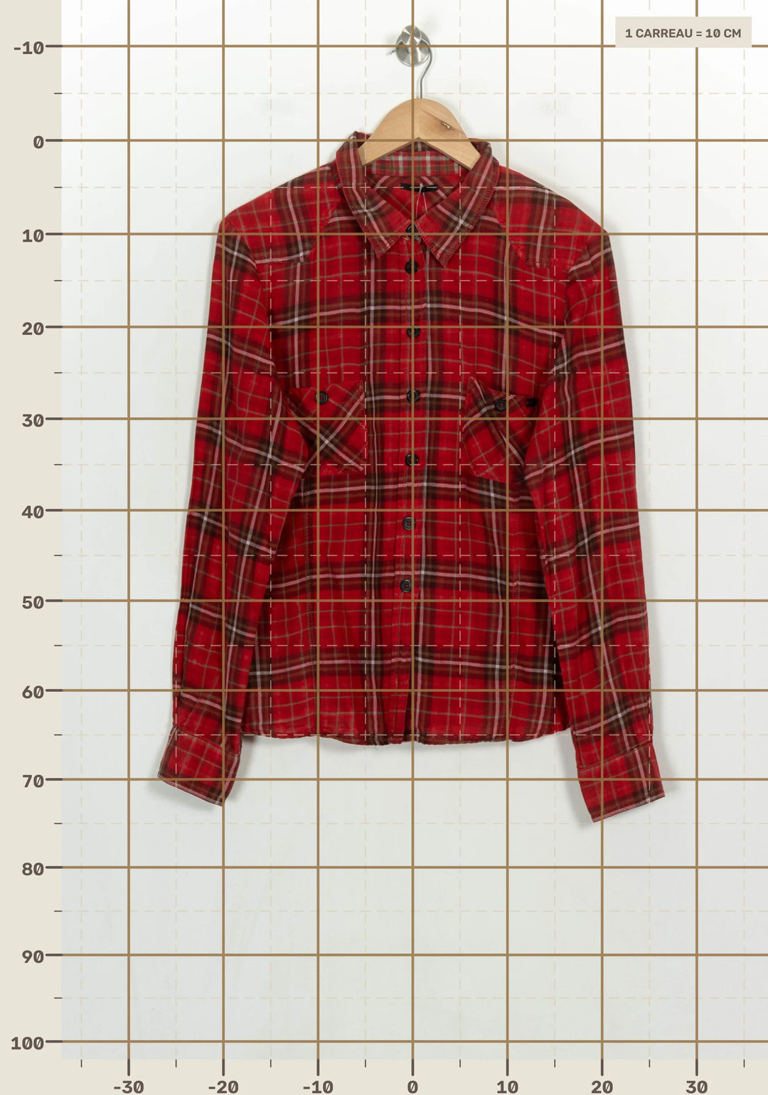 Chemise à Carreaux Rouge et Noir - Taille XL/42 de la marque IKKS | PARAD123798 - Vendu par Paradigme - Image 4