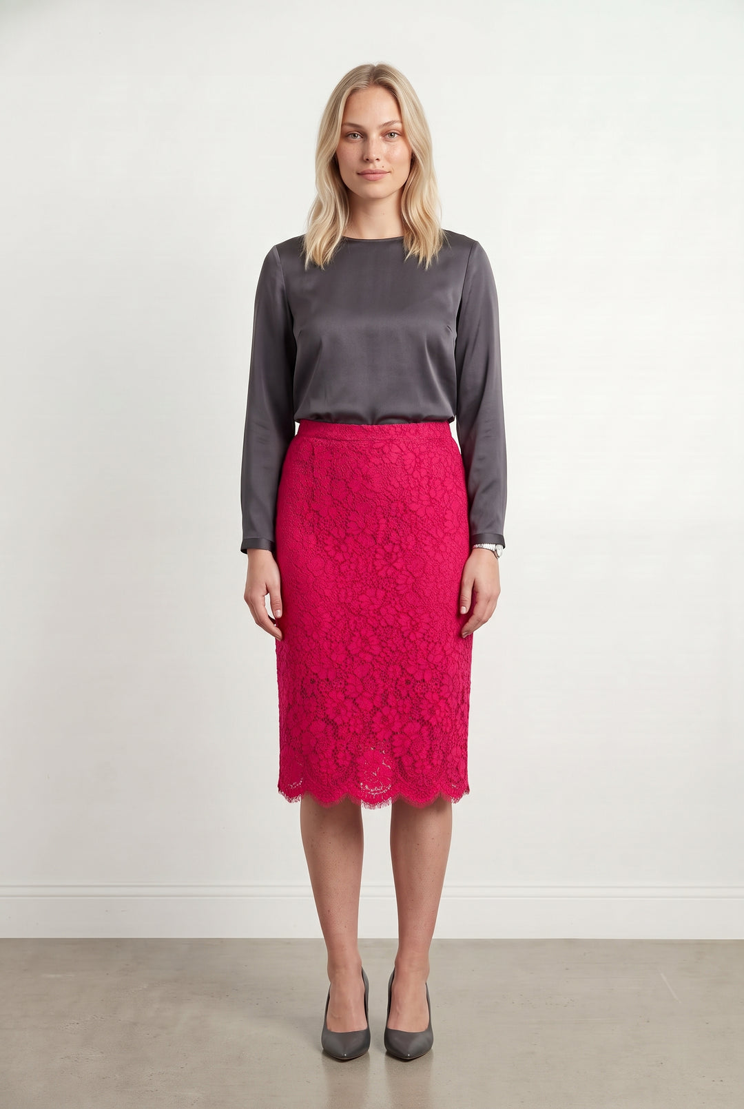 Jupe Crayon Rose - Taille L/40 de la marque Claudie Pierlot | PARAD123800 - Vendu par Paradigme - Image 1