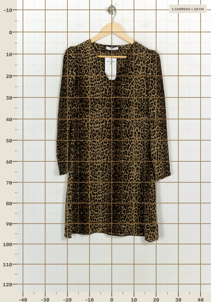 Robe Courte Beige et Noire - Taille L/40 de la marque ZAPA | PARAD123805 - Vendu par Paradigme - Image 4
