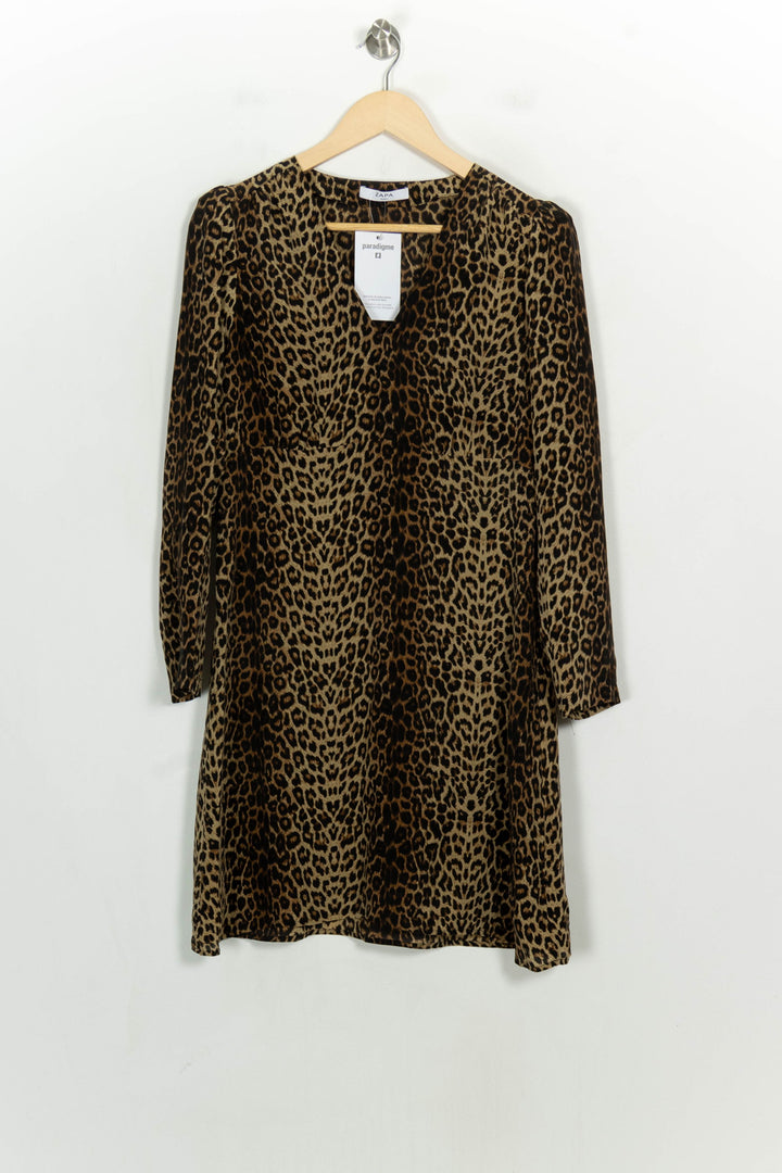 Robe Courte Beige et Noire - Taille L/40 de la marque ZAPA | PARAD123805 - Vendu par Paradigme - Image 2