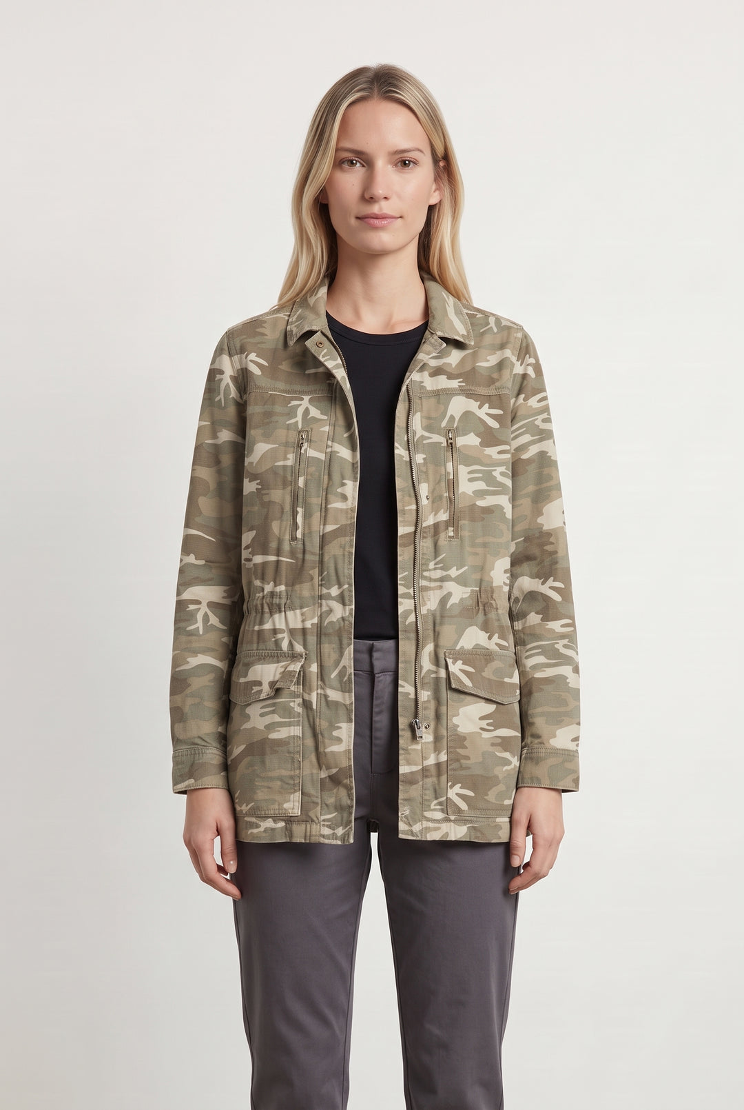 Veste Camouflage Beige et Kaki - Taille M/38 de la marque ZAPA | PARAD123810 - Vendu par Paradigme - Image 1