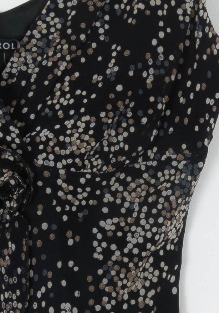 Robe Midi Noire et Beige - Taille L/40 de la marque Caroll | PARAD123812 - Vendu par Paradigme - Image 3