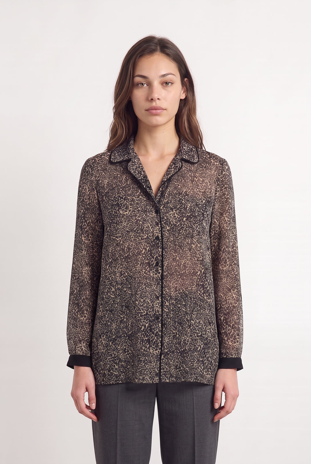 Chemise Beige et Noire - Taille XS/34 de la marque IKKS | PARAD123824 - Vendu par Paradigme - Image 1