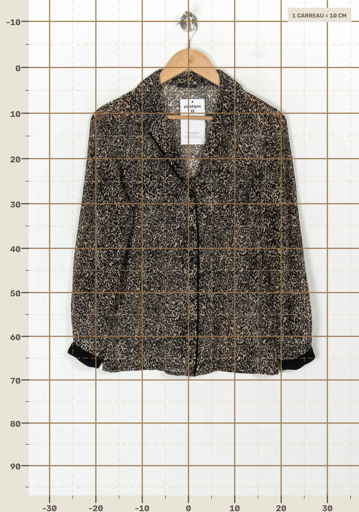Chemise Beige et Noire - Taille XS/34 de la marque IKKS | PARAD123824 - Vendu par Paradigme - Image 4