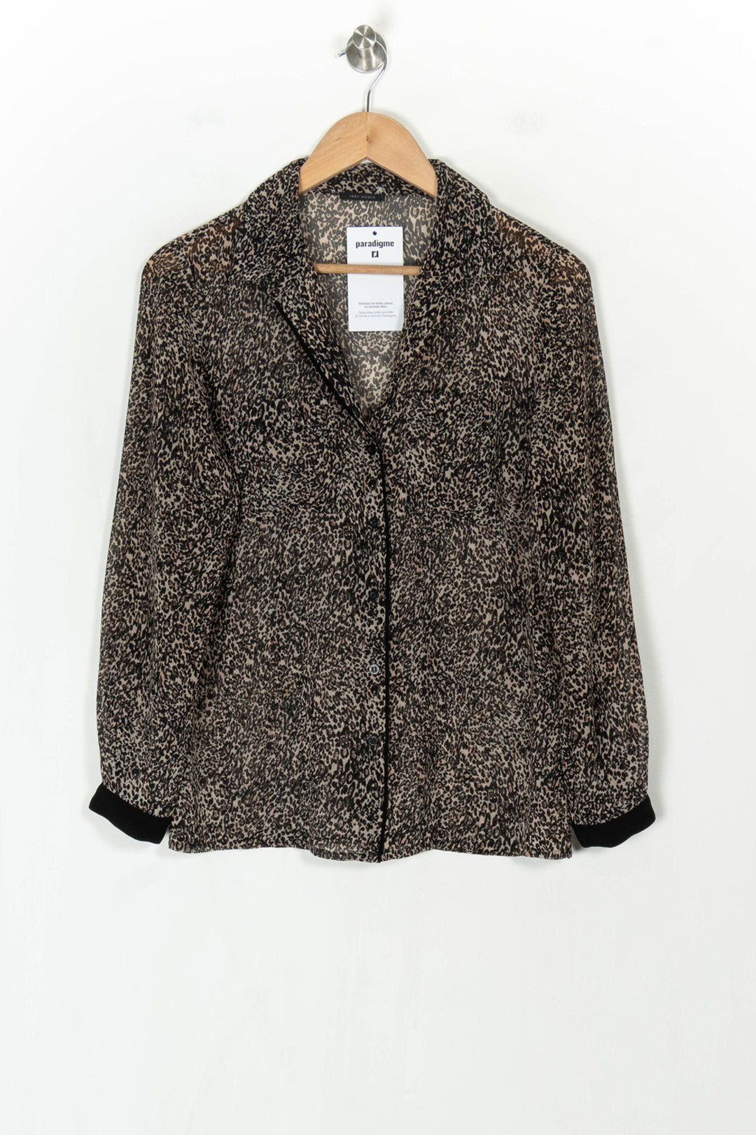 Chemise Beige et Noire - Taille XS/34 de la marque IKKS | PARAD123824 - Vendu par Paradigme - Image 2