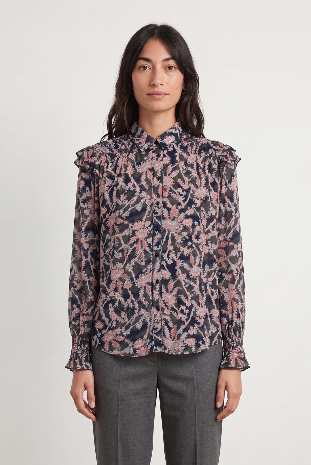 Chemise Bleu Marine et Rose - Taille XS/34 de la marque Bérénice | PARAD123827 - Vendu par Paradigme - Image 1