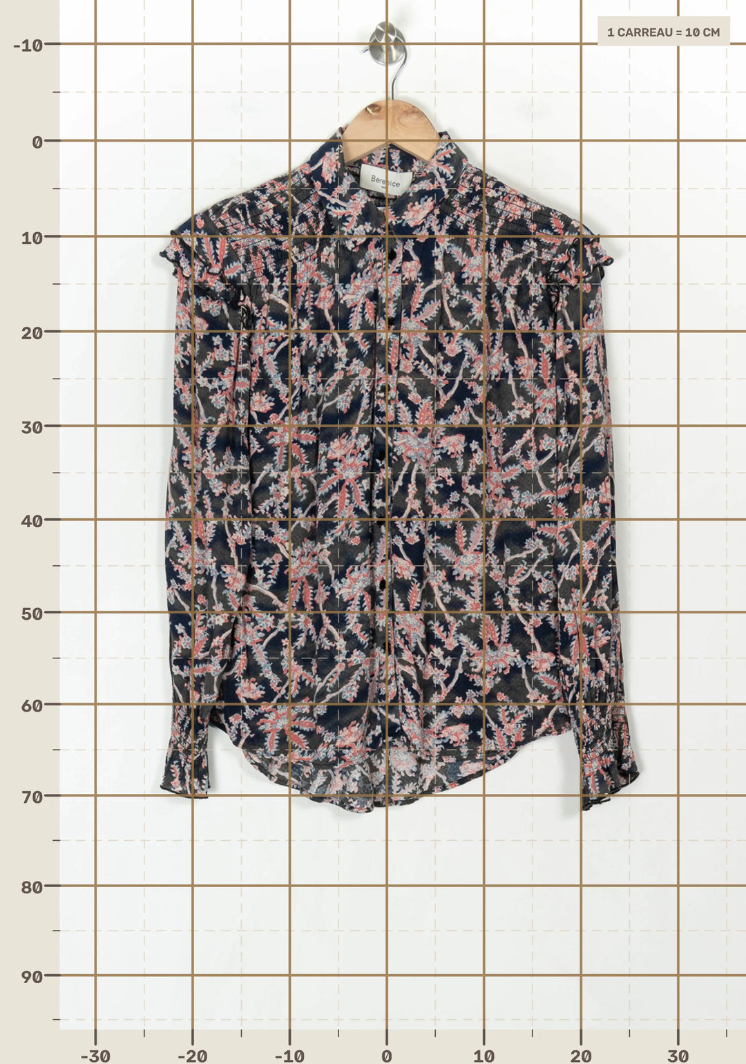 Chemise Bleu Marine et Rose - Taille XS/34 de la marque Bérénice | PARAD123827 - Vendu par Paradigme - Image 4