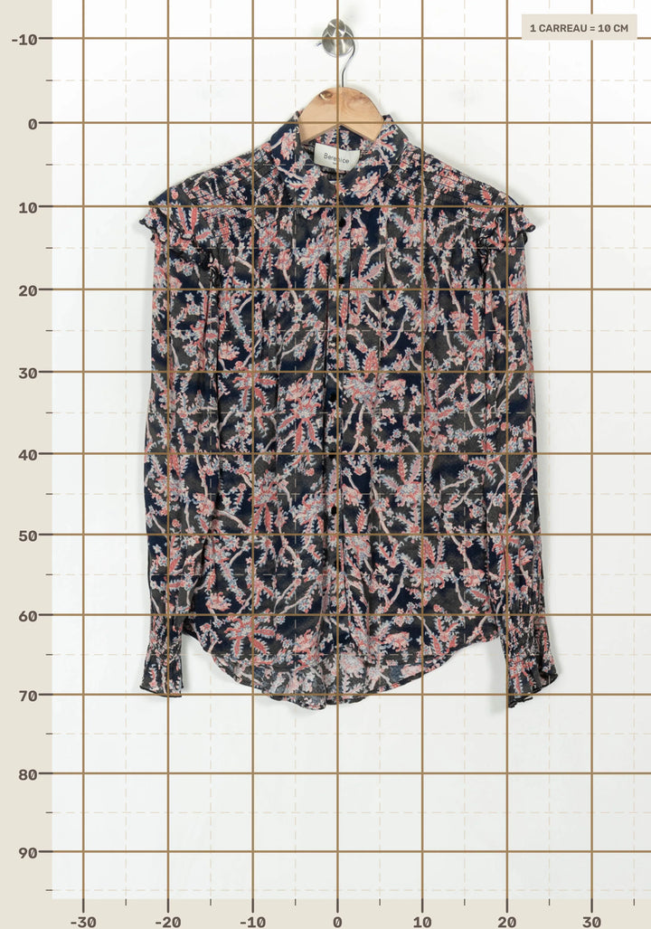 Chemise Bleu Marine et Rose - Taille XS/34 de la marque Bérénice | PARAD123827 - Vendu par Paradigme - Image 4