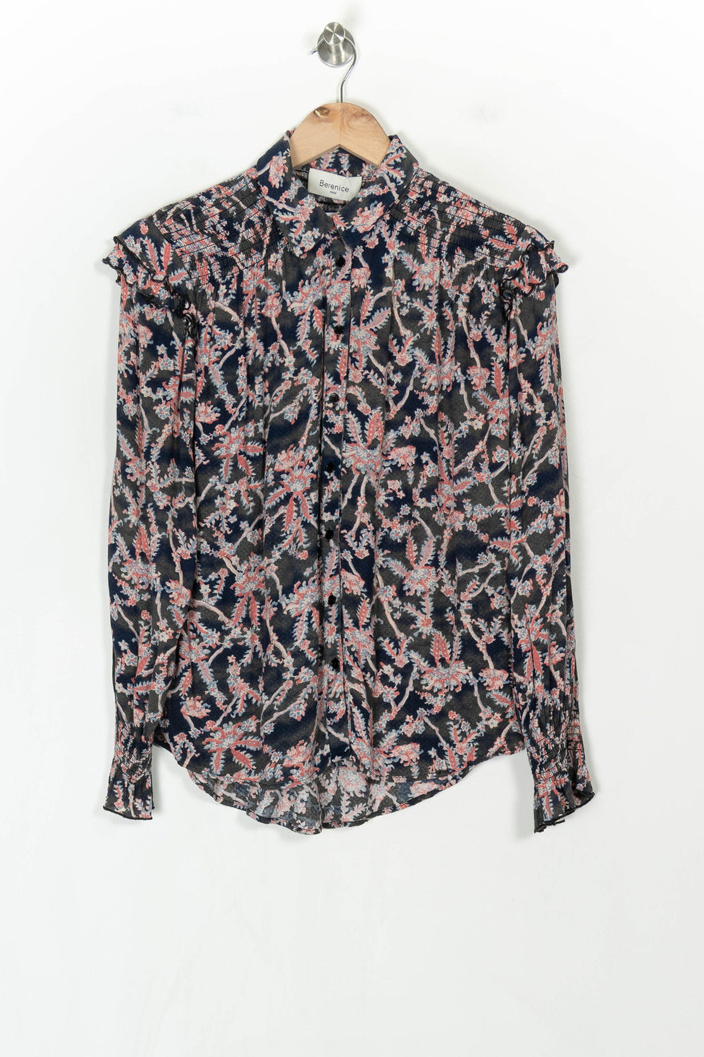 Chemise Bleu Marine et Rose - Taille XS/34 de la marque Bérénice | PARAD123827 - Vendu par Paradigme - Image 2