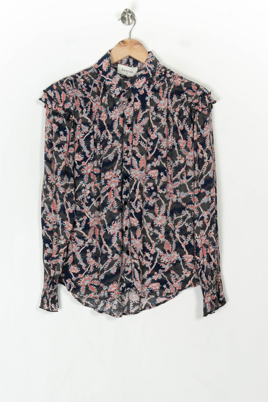 Chemise Bleu Marine et Rose - Taille XS/34 de la marque Bérénice | PARAD123827 - Vendu par Paradigme - Image 2