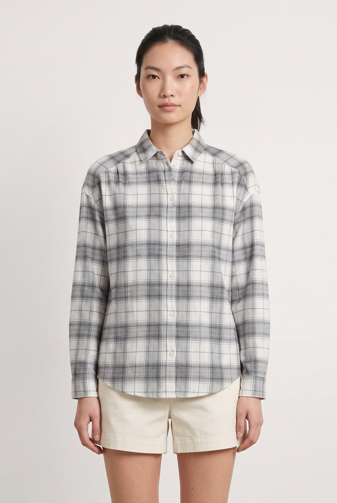 Chemise À Carreaux Blanche et Noire - Taille XS/34 de la marque IKKS | PARAD123829 - Vendu par Paradigme - Image 1