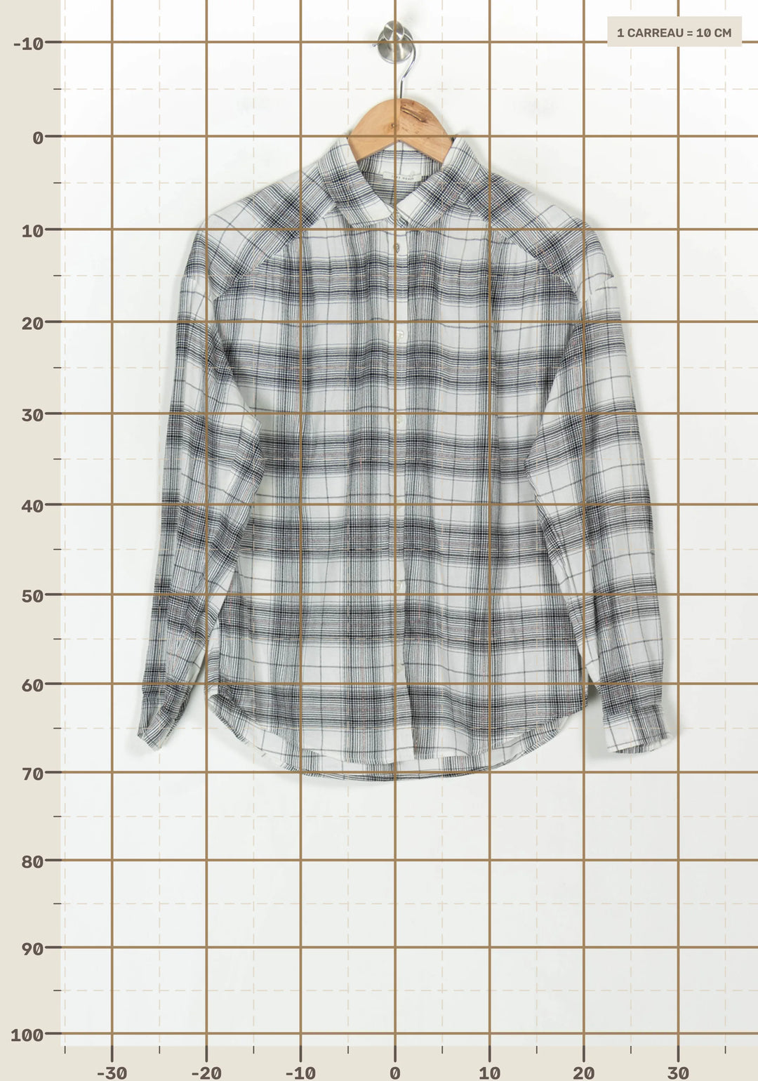 Chemise À Carreaux Blanche et Noire - Taille XS/34 de la marque IKKS | PARAD123829 - Vendu par Paradigme - Image 4