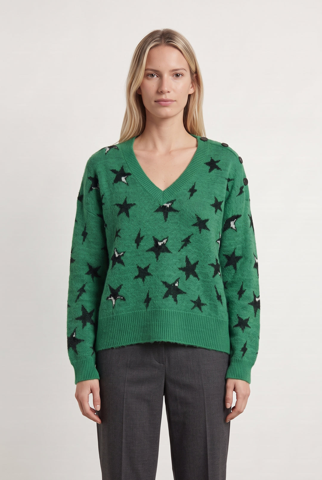Pull Vert et Noir - Taille XS/34 de la marque IKKS | PARAD123836 - Vendu par Paradigme - Image 1