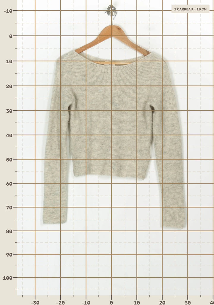 Pull Col Rond Beige - Taille S/36 de la marque American Vintage | PARAD123841 - Vendu par Paradigme - Image 4